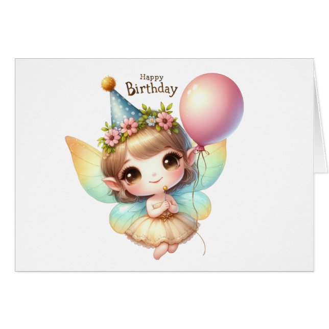 Carte Fairy Birday Card (Devant Horizontal)
