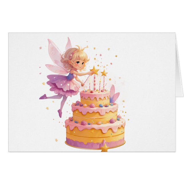 Carte Fairy Birday Card (Devant Horizontal)