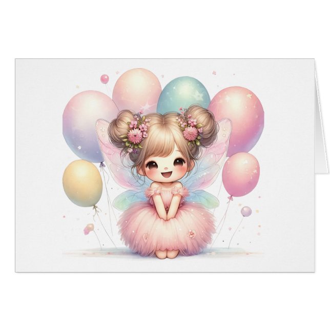Carte Fairy Birday Card (Devant Horizontal)