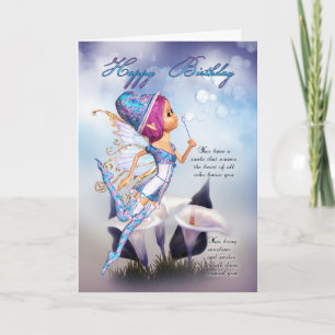 Carte Fairy Birthday Card - Fairy Blowbbles Birthard