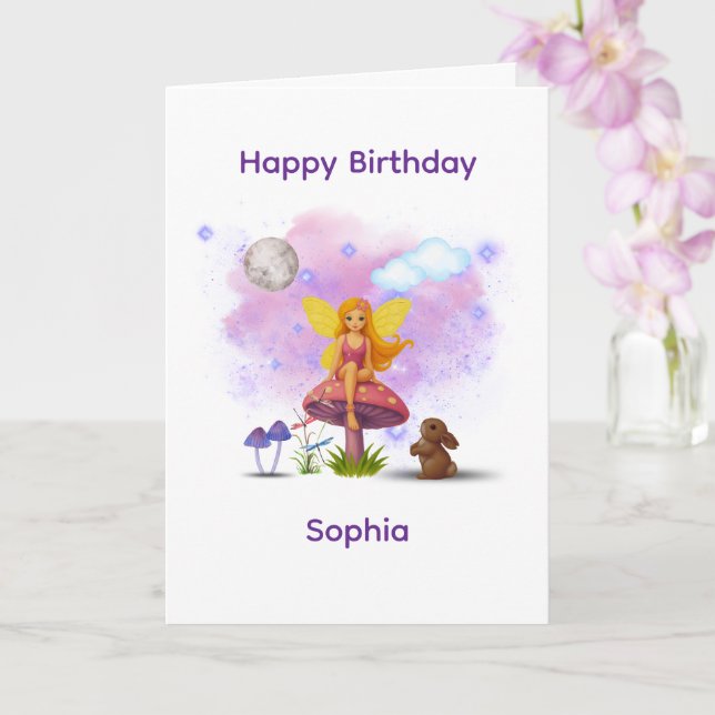 Carte Fairy Garden Birthday Card (Orchidée)