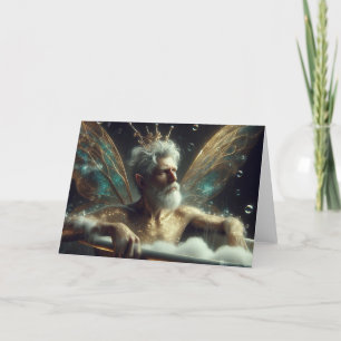 Carte Fairy King prend un bain dans un bain d'or