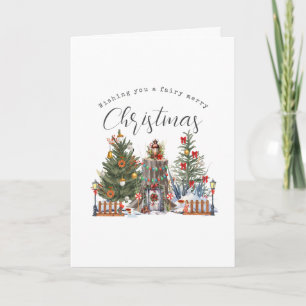 Carte Fairy Merry Christmas Woodland Forest Photo