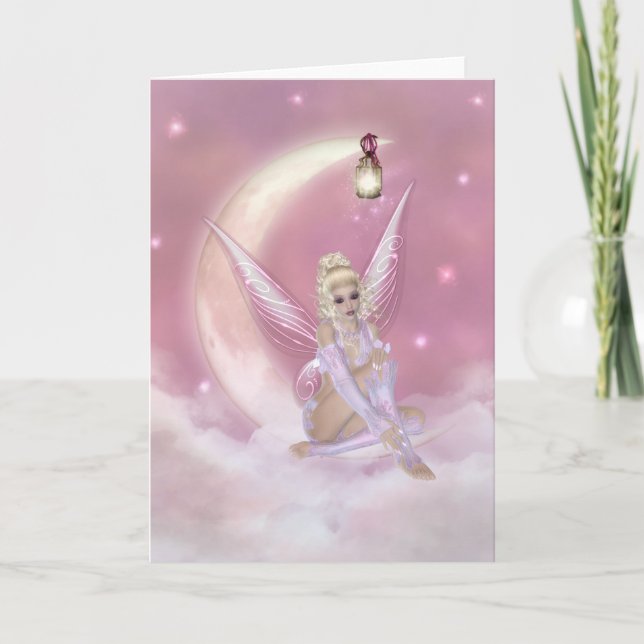 Carte Fairy on the Moon - Fantasy Greeting Card (Devant)