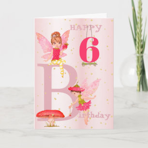 Carte Fairy Thème Girl Rose Or Enfant âge personnel