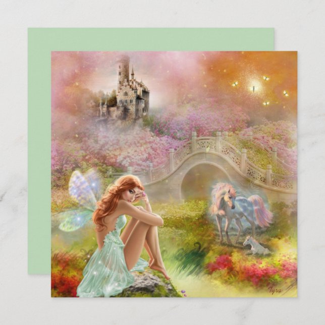 Carte Fairy & Unicorn Fairytale Castle (Devant / Derrière)