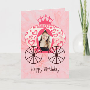 Carte Fairytale Royal Princess Carriage Girl Anniversair