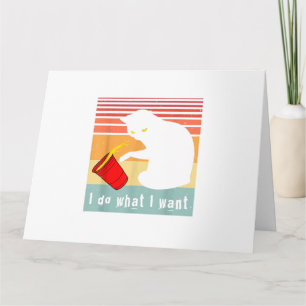 Carte Fais ce que je veux Vintage Chat Noir Tasse Rouge