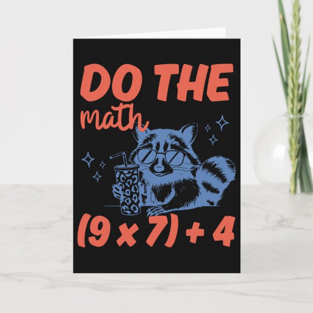 Carte Fais Le Calcul Prof De Maths Drôle 6 7 Raton Laveu (Devant)