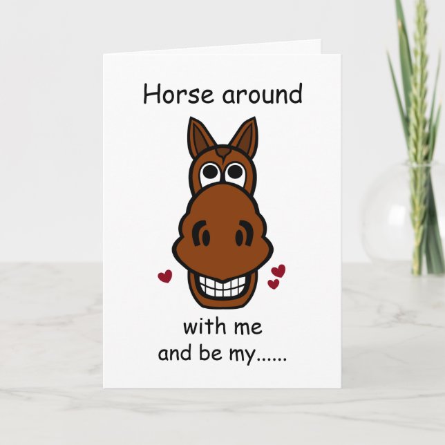 Carte Fais le cheval avec moi, Saint-Valentin Cheval (Devant)