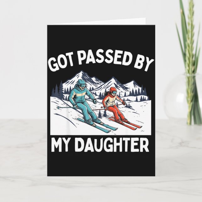 Carte Fais Pédalé Par Ma Fille Drôle De Ski _20  (Devant)