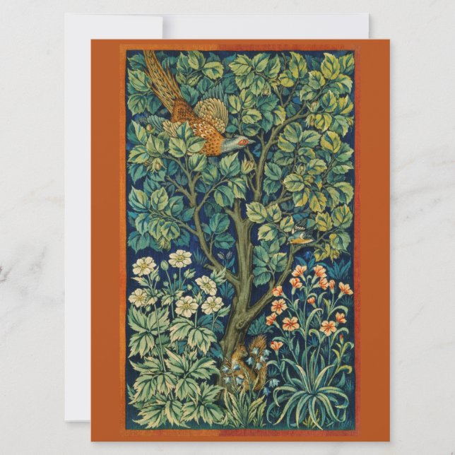 Carte Faisan dans un arbre (par William Morris) (Devant)