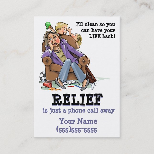 Carte faisante le ménage d'entreprise de services (Devant)