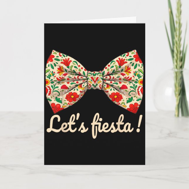Carte Faisons la fête cinq mai coquette bow mignonne (Devant)