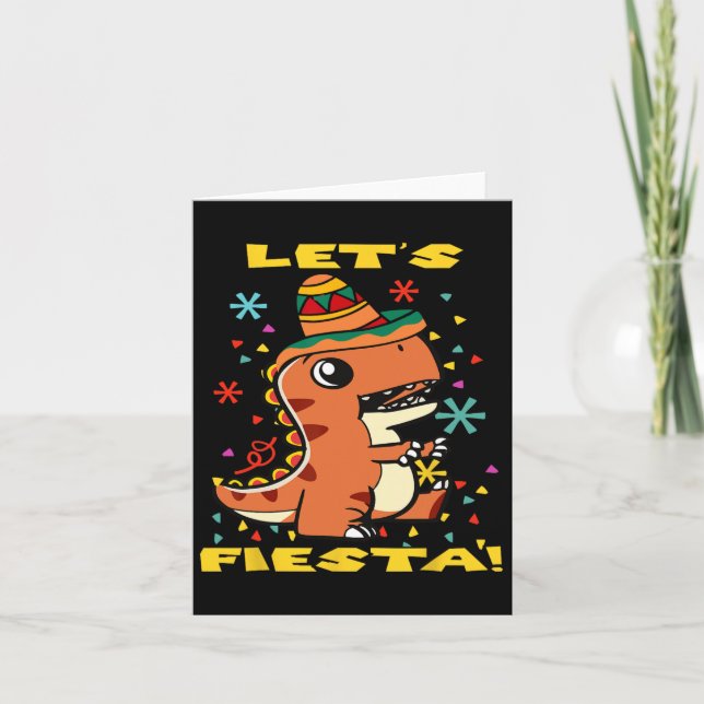 Carte Faisons la Fête Mexicaine Dinosaure Cinco De Mayo  (Devant)