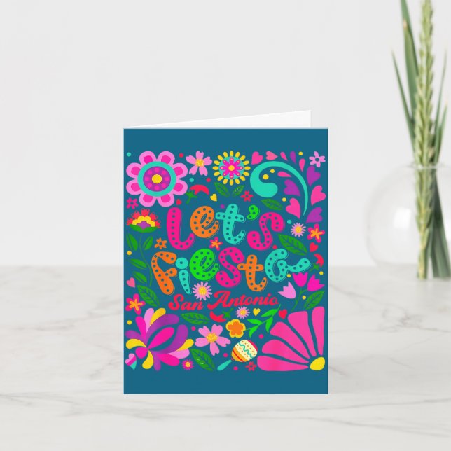 Carte Faisons la fête san antonio cinco de mayo floral  (Devant)