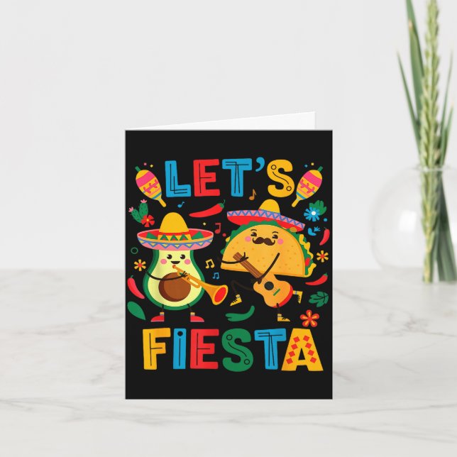Carte Faisons la fête taco avocat drôle cinco de mayo (Devant)