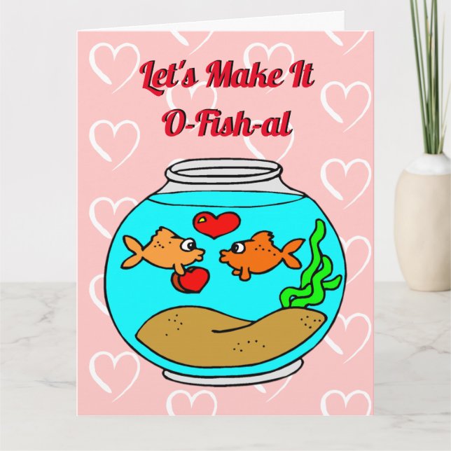 Carte Faisons-le O-Fish-Al Funny Mignonne Valentine Pun (Devant)