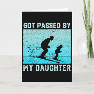 Carte Fait du pédé par ma fille Drôle de ski Papa humour