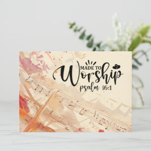 Carte Fait pour adorer Citation chrétienne Psaume 95:1 B