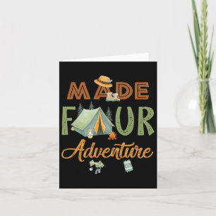 Carte Fait quatre aventure 4e anniversaire camping thème