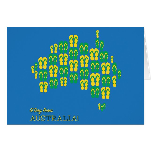 Carte faite de thongs australiens (Devant horizontal)