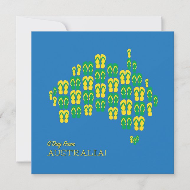 Carte faite de thongs australiens (Devant)
