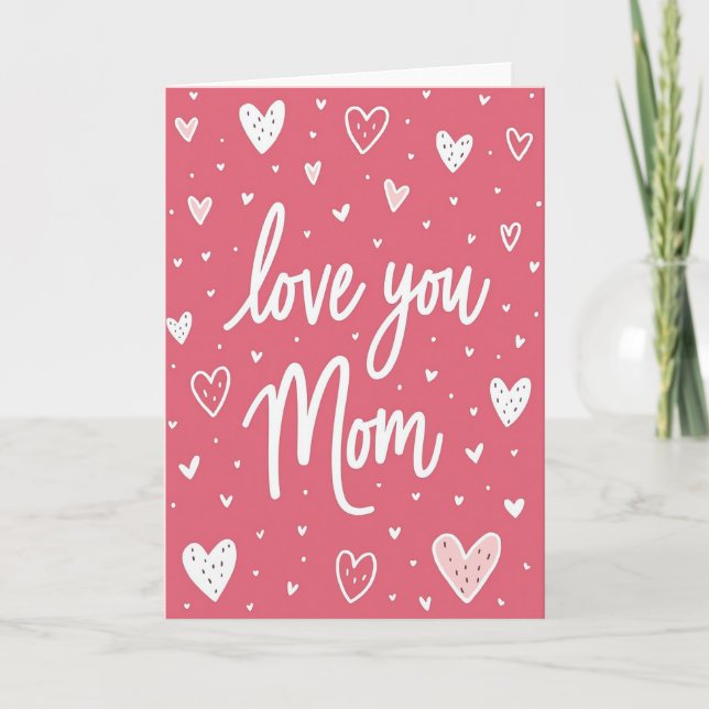 Carte Faite Main 'Je T'Aime Maman' (Devant)