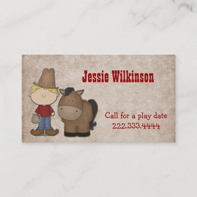 Carte faite sur commande de Playdate de cowboy (Devant)