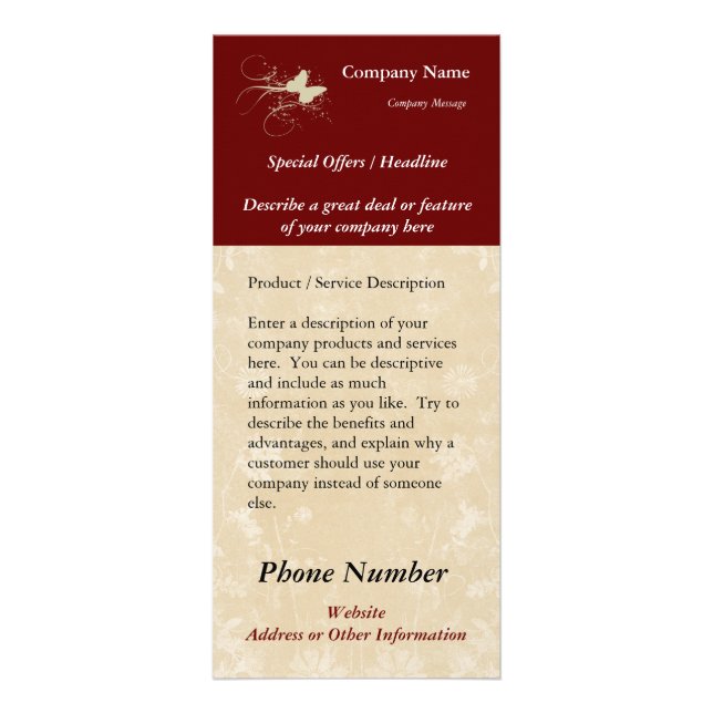 Carte faite sur commande de support, papillon (Devant)