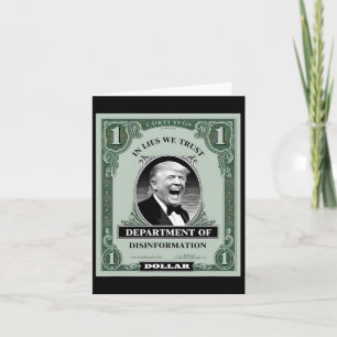 Carte "Faites confiance à personne" - Trump Banknote Par