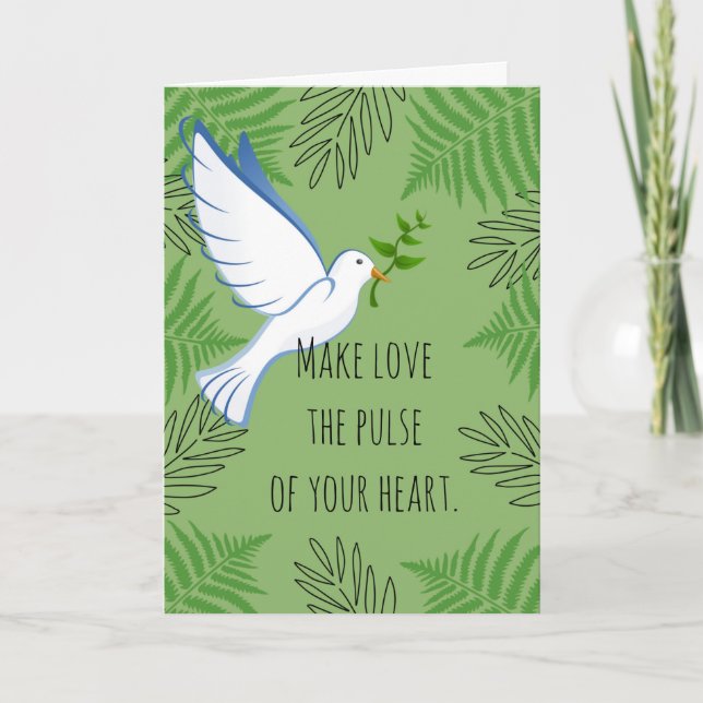 Carte Faites l'amour le pouls de votre coeur La colombe  (Devant)