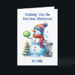 Carte Faites le plus beau Noël par Par | Disk Golf<br><div class="desc">Ayez le Noël le plus joyeux par carte de vacances. Art à thème de golf sur disque. Joli bonhomme de neige en aquarelle à Santa chapeau à côté d'une corbeille de golf sur disque dans la neige à côté d'un arbre de Noël.</div>