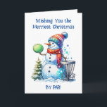 Carte Faites le plus beau Noël par Par | Disk Golf<br><div class="desc">Ayez le Noël le plus joyeux par carte de vacances. Art à thème de golf sur disque. Joli bonhomme de neige en aquarelle à Santa chapeau à côté d'une corbeille de golf sur disque dans la neige à côté d'un arbre de Noël.</div>