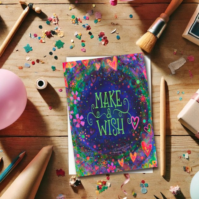 Carte Faites un Anniversaire Souhaitez Amusant Coeurs Fl (Créateur téléchargé)