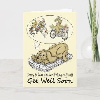 Carte Faites vite Cartoon Dog Dream of Food