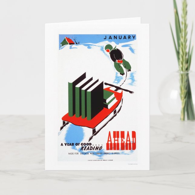 Carte Faites votre neige de lecture WPA 1938 (Devant)