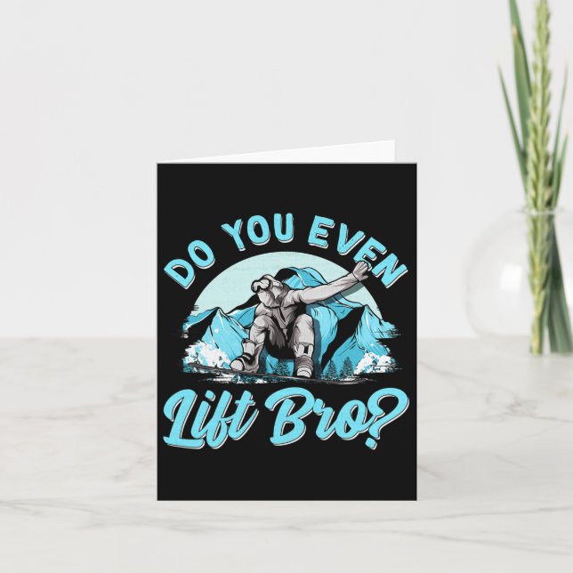Carte Faites-Vous Même Ascenseur Bro Ski Lift Snowboarde (Devant)