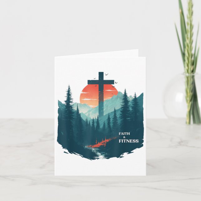 Carte Faith &amp; Fitness Christian - Workout Motivation (Devant)