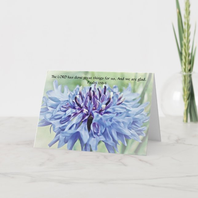 Carte Faith Bible Verse Blue Flower Note Card (Devant)