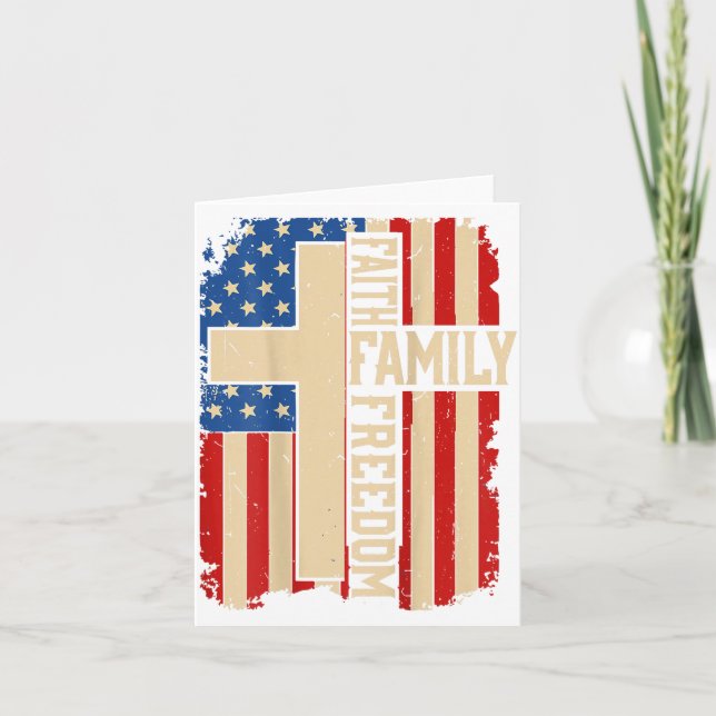Carte Faith Family Dom God Country Patriotic Christian O (Devant)