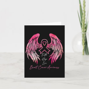 Carte Faith Hope Love Cancer du sein Sensibilisation Ail
