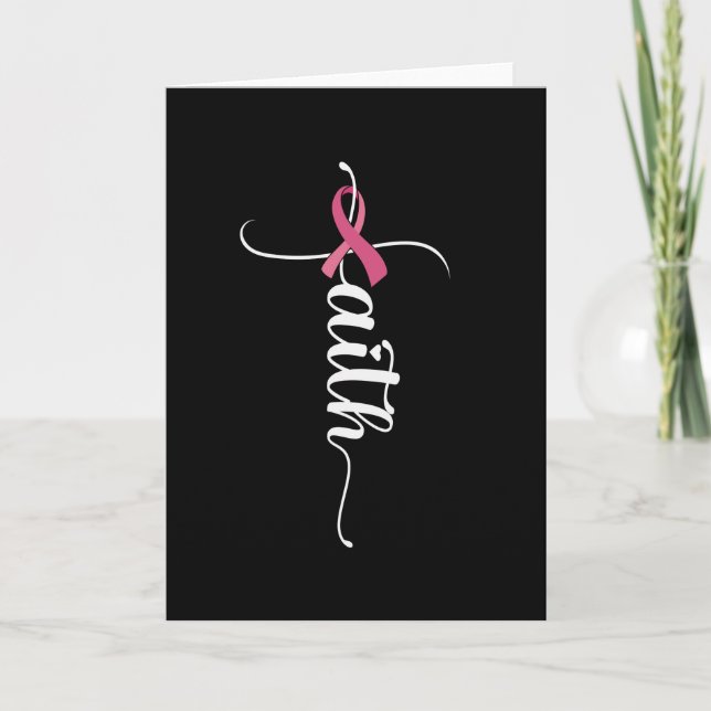 Carte Faith Hope Love Cancer du sein Sensibilisation chr (Devant)