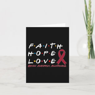 Carte Faith Hope Love Cerveau Aneurysme Sensibilisation