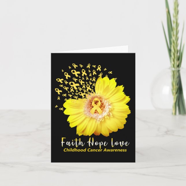 Carte Faith Hope Love Children Cancer Awareness Ruban (Devant)