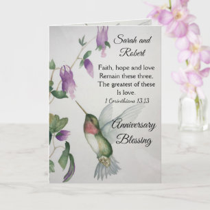 Carte Faith Hope Love Couple Anniversaire Bénédiction