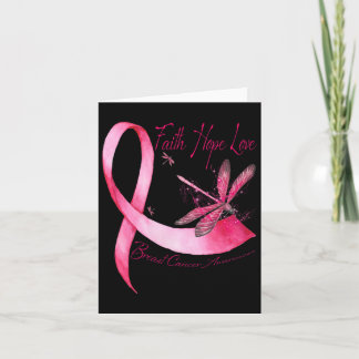 Carte Faith Hope Love Dragonfly Pink Ribbon Breast Cance