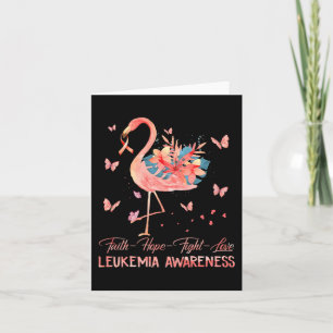 Carte Faith Hope Love Flamant rose rose Leucémie du sein