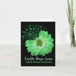 Carte Faith Hope Love Maladie du rein Sensibilisation cô