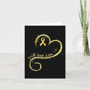 Carte Faith Hope Love Yellow Ribbon Cancer de l'enfance 